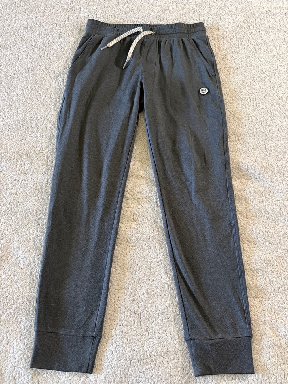Avalanche Charcoal Gray Jogger Sweatpants with White Drawstring Small